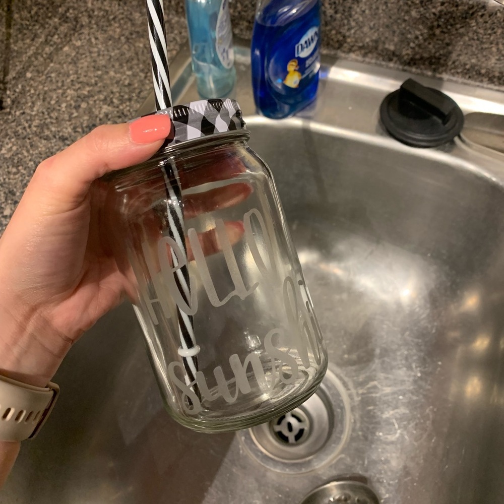 Etched beer can glasses